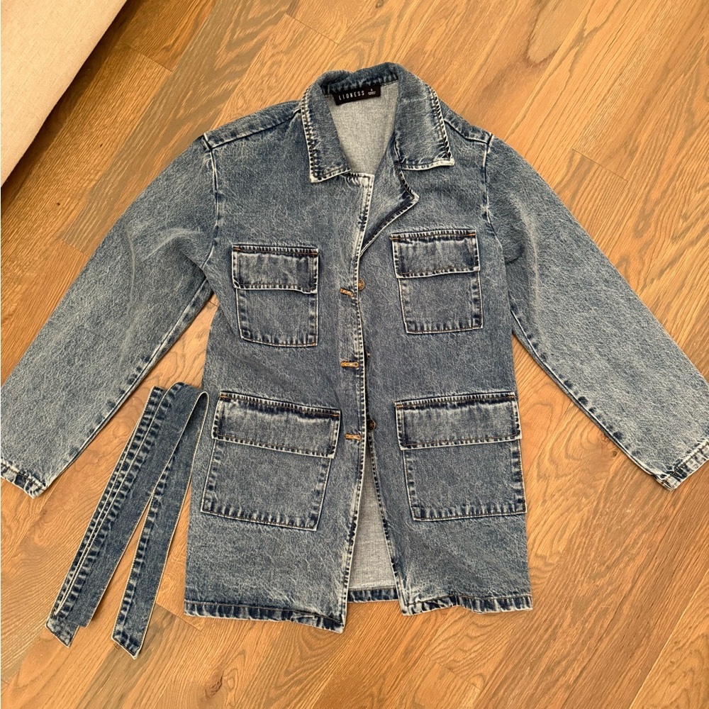 Denim Dress with Belt